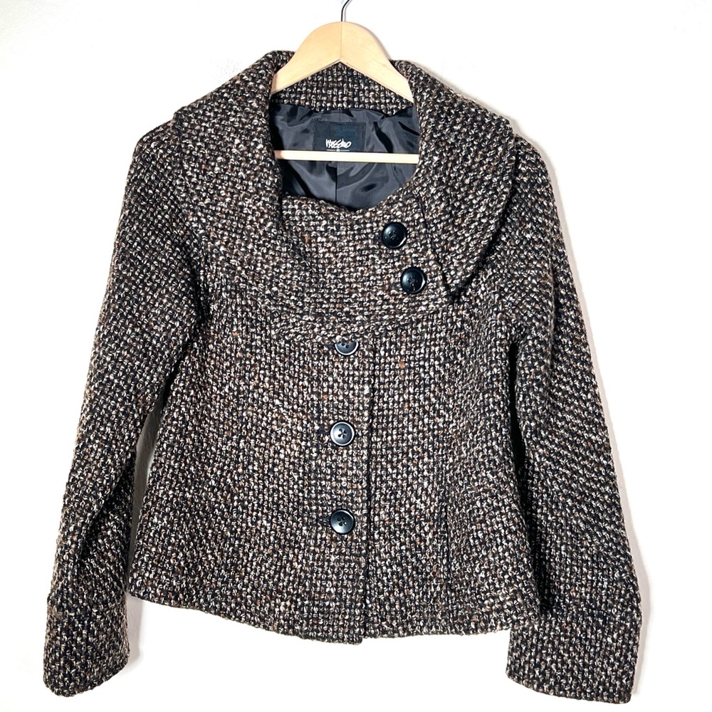 Massimo wool blend Textured Brown Pea Coat size medium M B142